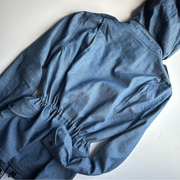 Rag and Bone Blue Denim Hooded Jacket - Picture 5 of 6